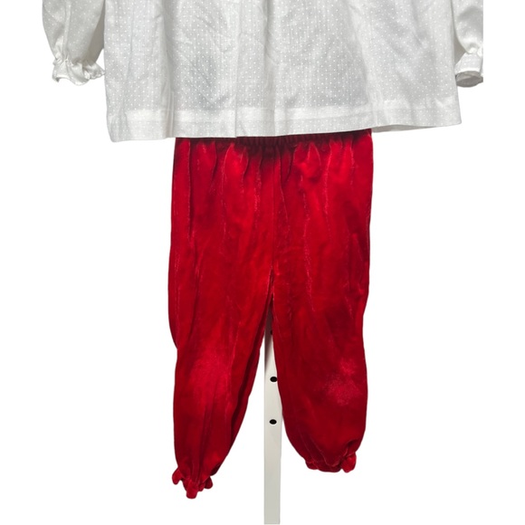 VTG 80's/90's NEW YORK KIDS White Top w/ Red Velour Pants Christmas Outfit 3T - Picture 3 of 9